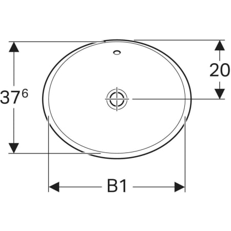 Lavoar Ã®ncorporat Geberit VariForm, oval: B=50cm, T=40cm, Preaplin=Vizibil, glazurat / alb